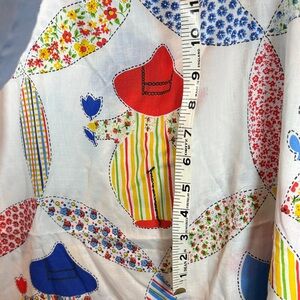 Vintage Holly Hobbie inspired Colorful Patchwork Quilt Fabric. B7